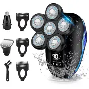 Head Shaver for Bald Men,6-in-1 Electric Shaver for Bald Head 6D Wet/Dry Wate...
