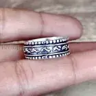 Dolphin Fish Band Spinner 925 Silver Handmade Meditation Mens Ring Jewelry B#222