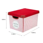 Simplify Christmas Storage Stripe Design 60 Ornament Storage Tote Bin Dimensions