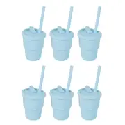 6x Cuddle Bug Baby/Toddler Silicone Training Drinking Straw Cup 300ml Assorted