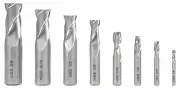 WEN 33108A 8-Piece 2-Flute HSS End Mill Set for Milling Machines
