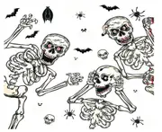 2X Halloween Decorative Horror Wall Stickers Skull Stickers Bedroom Decor Props