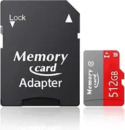 MicroSD Car512GB High Speed Memory Card Including SD Adapter,4K UHD MicroSDXC Memory Card for Camera,Phone,Tachograph,Tablet,and droned MicroSDXC 512GB Memory Card Class10 High Speed Card