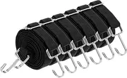 uxcell 6Pcs Adjustable Bungee Cords with Hooks, 79 Inch Flat Heavy Duty Elasticity Straps Rubber Bungee Cords with Buckle for Outdoor, Camping, Tarp, Bike Rack, Luggage, Black