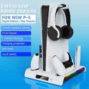 For PS5 SLIM Controller Cooling Fan Charging Station Multi-function Charger Dock