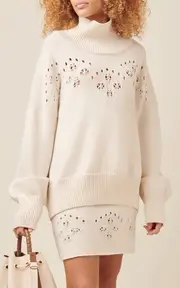 [Chloé] Pointelle-Knit Wool Turtleneck Sweater