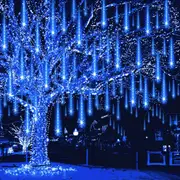 10 Tube 360 LEDs Solar Powered Lights Christmas Decoration Lamps Meteor Shower Rain Lights for Christmas Holiday Party Home Patio Party