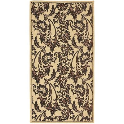 Indoor/Outdoor Summer Cream/Black Area Rug 2' 7 x 5'
