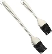 Mikinona 2Pcs Basting Brush Handle High Temperature Resistant for Grilling Baking Barbecuing Lightweight Comfortable to Use