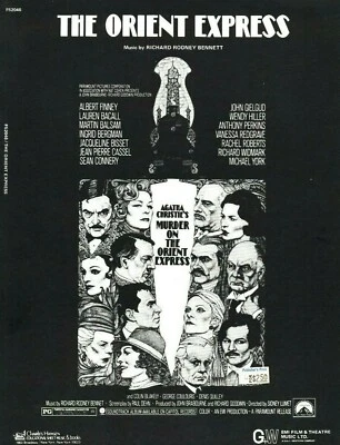 THE ORIENT EXPRESS SHEET MUSIC MURDER ON THE ORIENT EXPRESS BACALL CONNERY PIANO