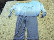 ChicMe Jesus is Essential Batwing sleeve gradiant with drawstring pants XL