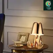 Golden-Hued Thinker Statue-Inspired LED Desk Lamp With 3 Adjustable Lights