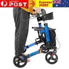 Folding Rollator Walker Aluminium Walking Frame Mobility Aid Lightweight 4Wheel