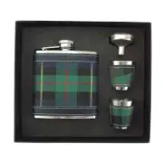 Glen Appin of Scotland Limited Tartan Designed Whiskey Hip Flask Celtic Gift Set