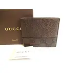 AUTH GUCCI LEATHER BIFOLD BILL WALLET #9339