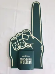Jameson Whiskey 18” Foam Finger & Koozie Touchdown In Dublin NFL Promo NEW