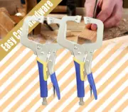2 PC 11" WELDING C CLAMP LOCKING PLIERS C TYPE GRIP VICE NEW