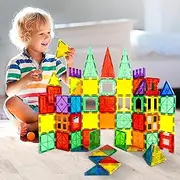 Bopeep Kids Magnetic Tiles Blocks Building Educational Toys Stacking Children Play Games Cons truction Stem Creativity Imagination Inspirational (120PCS)