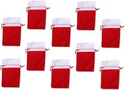 Zerodeko 10pcs Christmas Treat Bags Portable Xmas Candy Bags for Festive Decorations and Storage for Cookies Sweets and Party Favors
