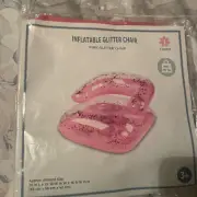 Target Inflatable Glitter PINK Chair 26"L x 22"W x 16"H (NEW IN BAG)