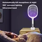 USB Rechargeable Electric Fly Swatter 1200mAh Indoor Outdoor Insect Zapper