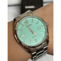在飛比找蝦皮購物優惠-【KAPZZ】CASIO 簡約率性 綠松色錶盤指針手錶 防水