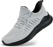 [Akk] Mens Wide Sneakers - Slip On Memory Foam Walking Shoes Breathable Non Slip Tennis Running Shoes Ultra Lightweight Comfortable Workout Gym Jogging and Casual Sports Shoes