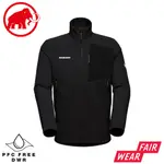 【MAMMUT 長毛象 男 MADRIS ML JACKET 刷毛立領外套《黑/白》】1014-02420/保暖外套