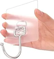 10-Pack All-Purpose Large Adhesive Hooks for Hanging, Heavy Duty Hold 37 lb(Max) Waterproof Stick on Wall Hooks for Organization