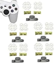 5 Sets Silicone Conductive Rubber Pads Replacement for Playstation 3 PS3 Controller Parts for dualshock 3 L1 R1 L2 R2 Adhesive Button Changing Keypad Repair Replacement Part Tool Kit(PS3)