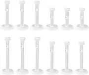 [Plimbin] 12pcs 16G Clear Lip Bars Plastic Labret Studs Flat Back Push In Retainers Medusa Tragus Helix Cartilage Earrings Piercing Jewellery 6mm 8mm 10mm 12mm, Bioflex plastic