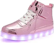 [Bepoaa] Kids LED Light up Shoes USB Charging Flashing Light Up High-top Sneakers for Boys and Girls Child Unisex