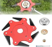 Gugliet Universal 6-Steel Razors Trimmer Head-Enhanced Edition, Grass Trimmer Blade, Steel Trimmer Heads for Grass Trimmer, Upgraded Institutem Universal Weed Eater Blades Metal (1, Red)