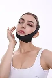 Chin Strap for Sleeping，Anti Snoring Devices to Stop Snoring，Snore Stopper for Sleeping Adjustable & Breathable for Men，Women (Black, One size)