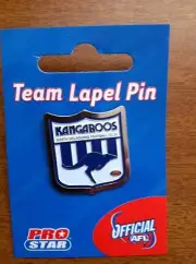 AFL NTH MELBOURNE KANGAROOS TEAM LAPEL PIN 2 STYLES BRAND NEW