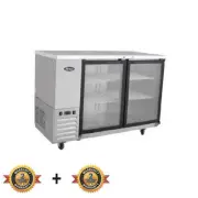 Bar Fridge Glass Door Atosa 390L Chilled Drinks Cooler Cafe Restaurant Kitchen