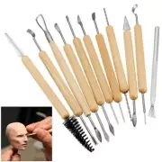 11pcs Pro Polymer Clay Sculpting Tool Set Wood Models Art Projects Pottery New