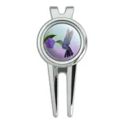 Hummingbird Crowned Woodnymph Purple Golf Divot Tool Ball Marker