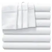 Flat Sheets Only King Size - 6 Pack Bulk White Sheets for Massage Table,