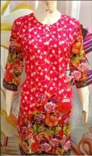 Pakistani Indian Kameez Stitched Size M /Kurta/Top/Tunic/Shirt Pink (1Pice)
