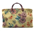 J&M DAVIDSON BIG BOSTON BAG FLOWER PATTERN BEIGE GOBELIN