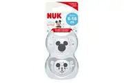 NUK Trendline BPA-Free Silicone Baby Dummy 6-18m, 2 Pack, Assorted Disney