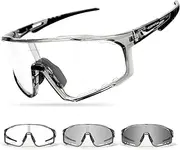 [VOZAPOW] Photochromic Cycling Glasses for Men Women, UV400 Sports Sunglasses for MTB, Riding, Running, Fishing, Baseball