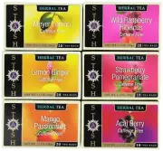 Stash Tea Fruity Herbal Tea Six Flavor Assortment 18 Count