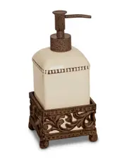 GG Collection Single Soap Dispenser With Acanthus Leaf Metal Base