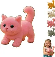 My Realistic Cat Toys- Bring Endless Joy and Warmth, Ai Interactive Realistic Cat Toys, Can Walk, Meow, Wag Head & Tai, Realistics Shape & Not Easy to Shed Hair (Pink)