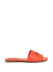 GUESS Women's Orange Tashia Cutout Logo Slides Size: 8, Synthetic