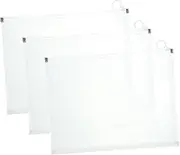Gadpiparty 3Pcs Plastic File Envelopes with Button Closure Practical Document Holders for Organizing Papers Receipts and Cards Thick File Folders for Office and School Use