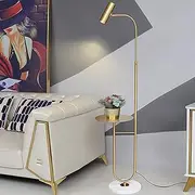 Industrial Style Living Room Floor Lamp,Modern Simplicity,Bring Coffee Table,Height Adjustable,Three Gears Dimming,Bedroom Bedside Corner Floor Lamp(150-170x35x28cm),Gold