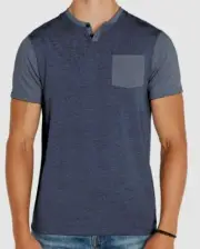 $39 Buffalo David Bitton Men's Blue Tonal Trim Kaddy T-shirt Size XL